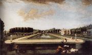 unknow artist Axial view of the canal from the south showing Gibbs-s temple at the end of the Canal,the house and topiary alleys on the west side Spain oil painting artist